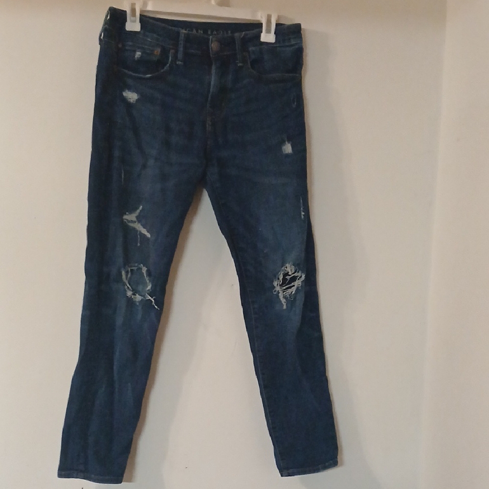 American Eagle Men's Blue Distressed Jeans 28x30